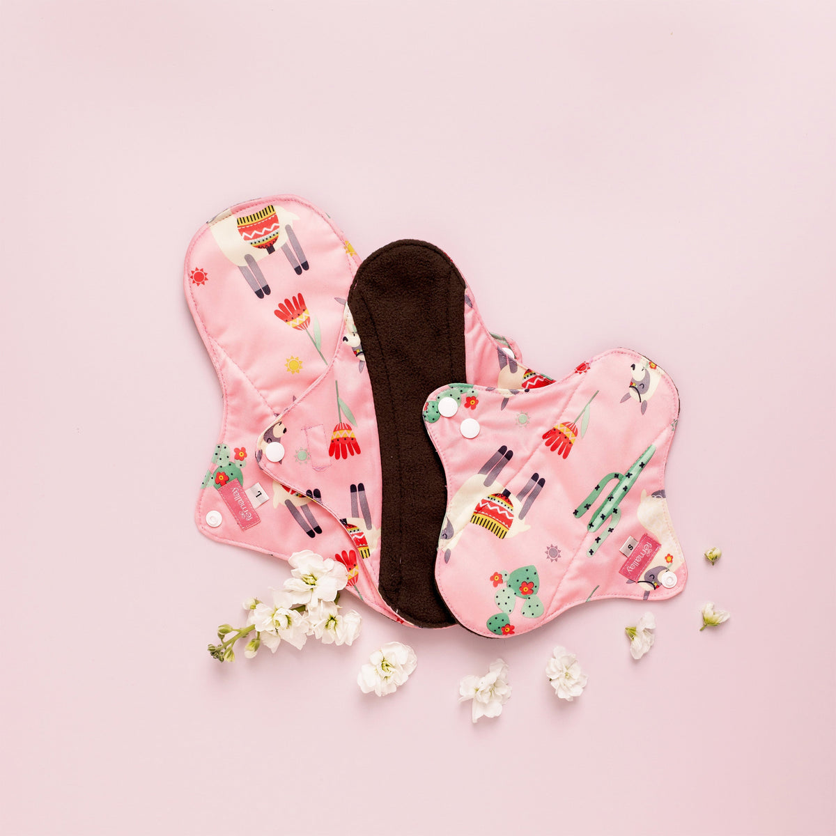 Bamboo Charcoal Reusable Menstrual Pads - 3-packs