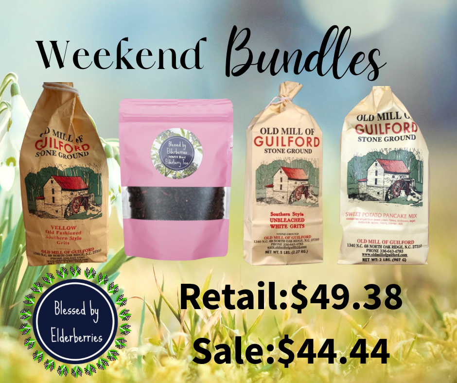 4oz Power Tea, 2lb white and yellow grits, & Sweet potato pancake mix