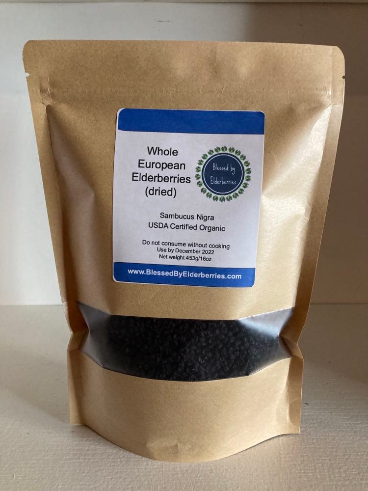 USDA Certified Organic Dried Elderberries - Natural Ingredients