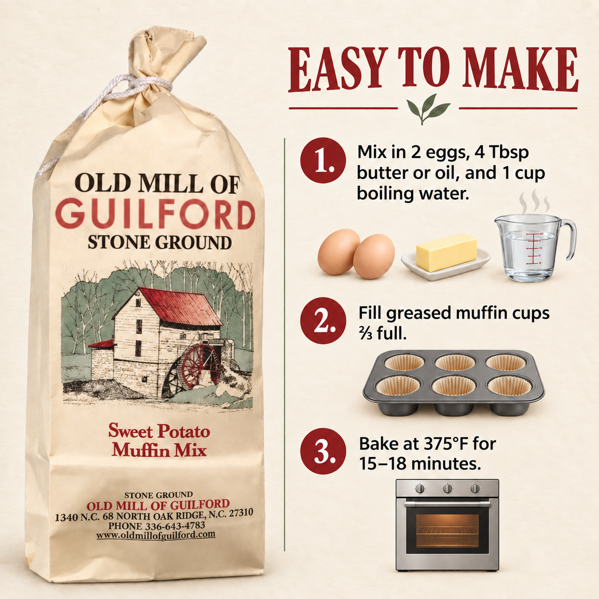 Old Mill of Guilford - Sweet Potato Muffin Mix