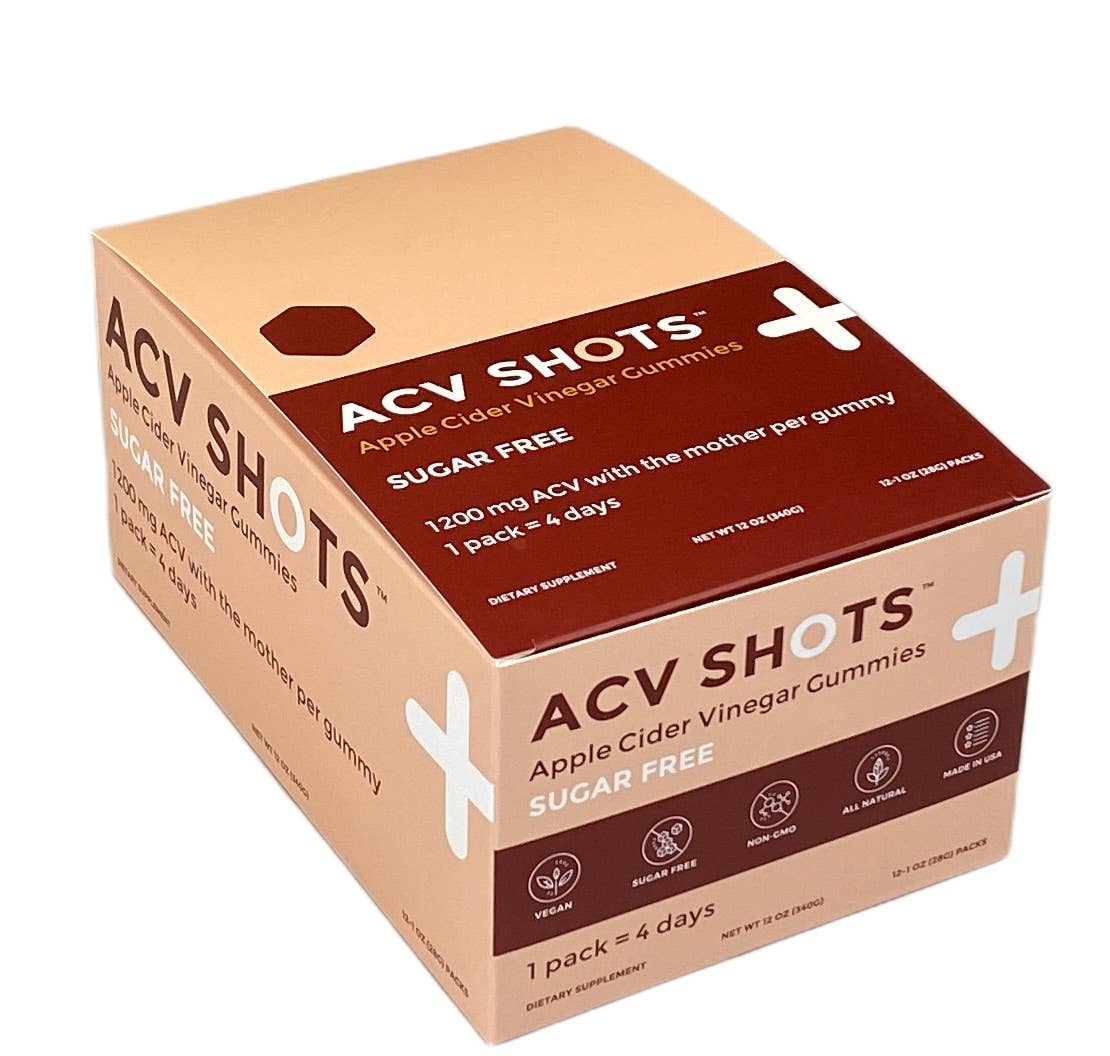 Apple Cider Vinegar Shots SUGAR FREE 48-Servings | 12-Pack