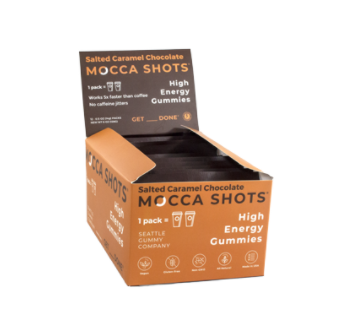 Mocca Shots Salted Caramel Chocolate Caffeine Gummy |12-Pack