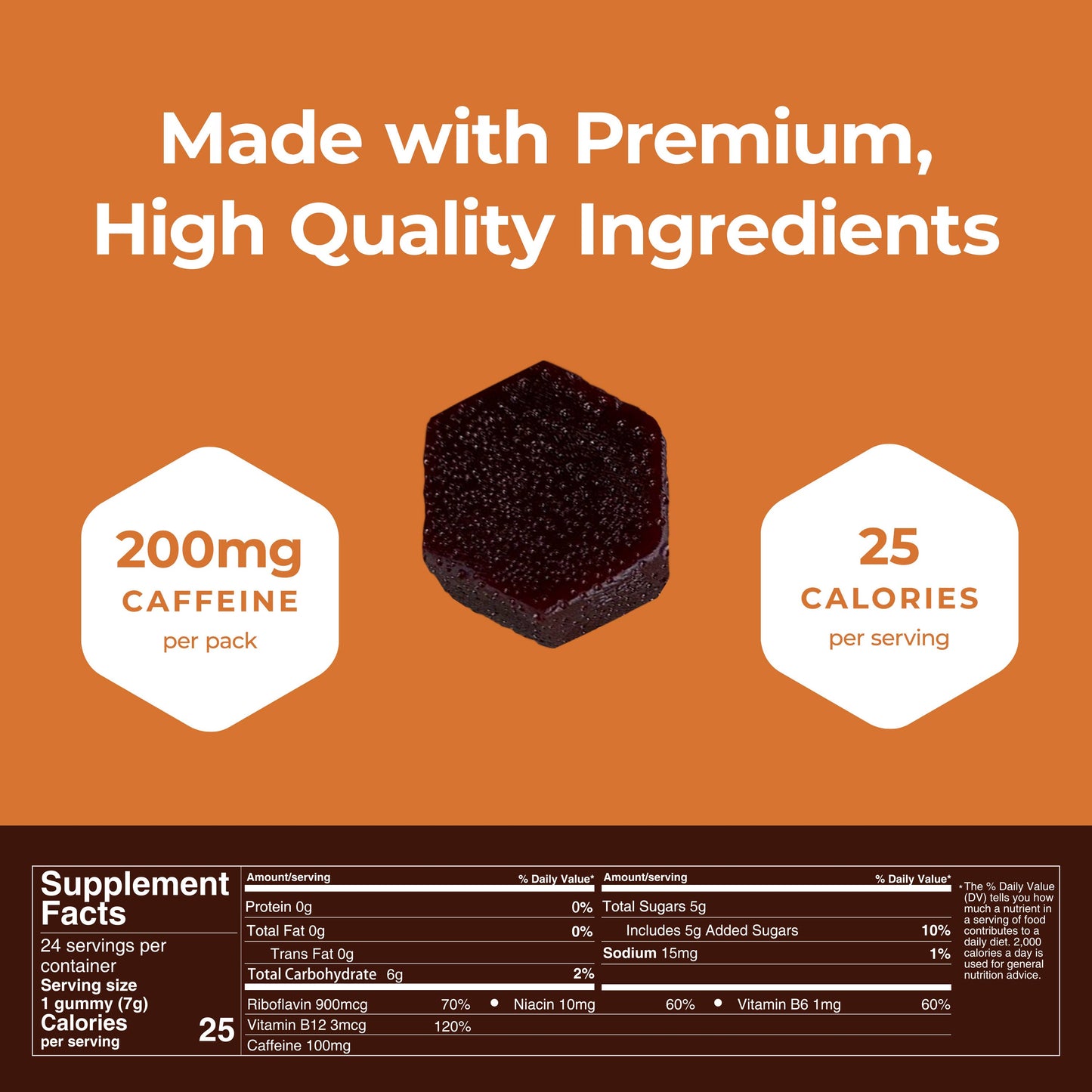 Mocca Shots Salted Caramel Chocolate Caffeine Gummy |12-Pack