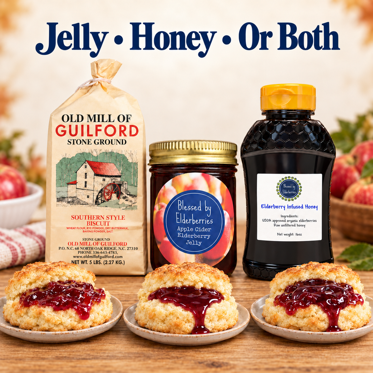 Southern Biscuit Breakfast Bundle with Jelly & Elderberry Honey