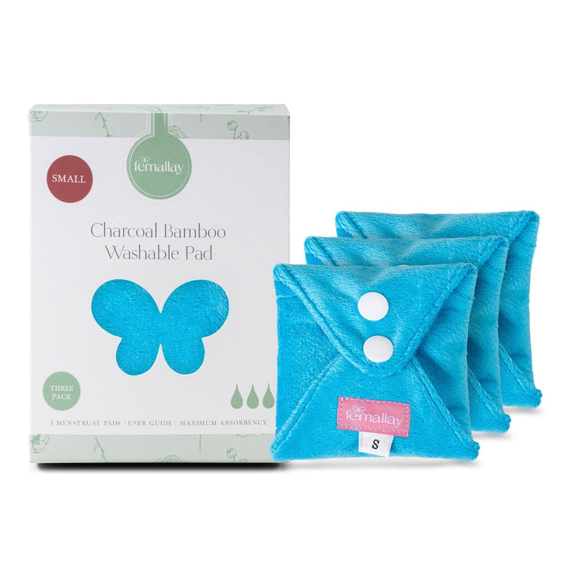 Bamboo Charcoal Reusable Menstrual Pads - 3-packs