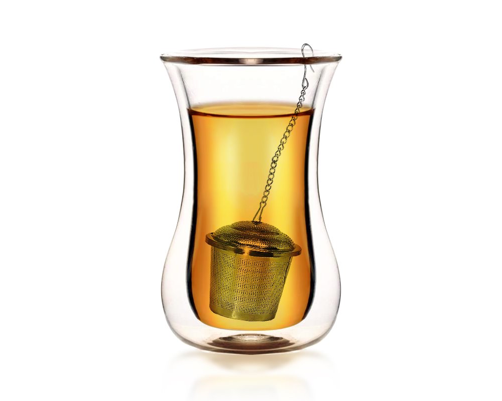 Premium Stainless Steel Loose Leaf Tea Infuser with Tray
