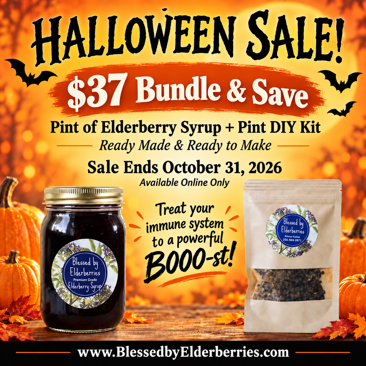 Halloween Elderberry Bundle — Ready Made & Ready to Make