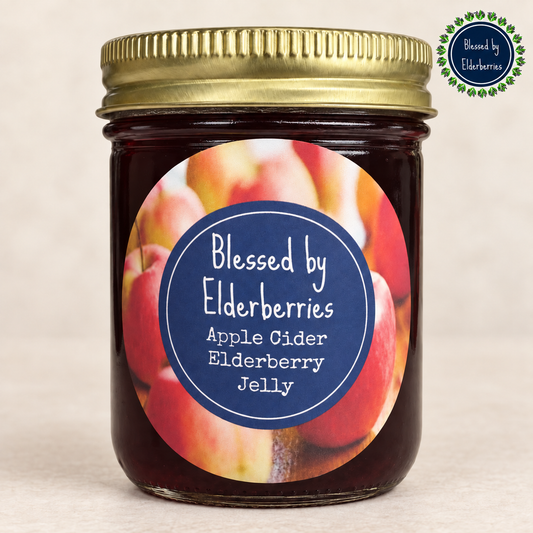 8 oz jar of Apple Cider Elderberry Jelly by Blessed by Elderberries