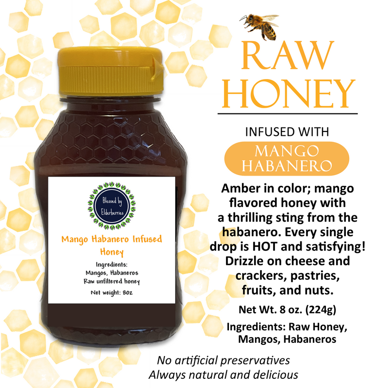 Mango Habanero infused Raw Honey
