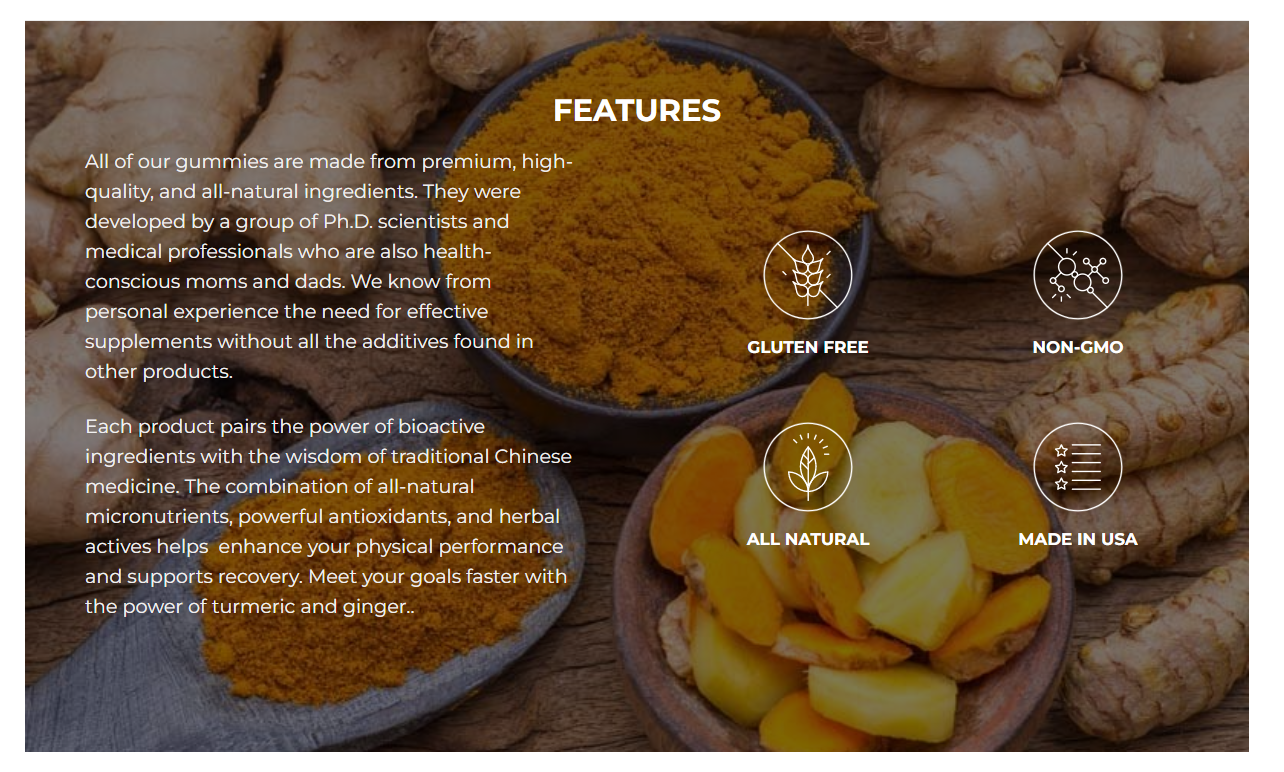 SUGAR FREE – Golden Glow Turmeric & Ginger Gummies (12-Pack)