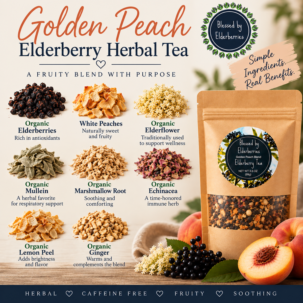 Fall Herbal Comfort Bundle | 3 Elderberry Herbal Teas + Tea Steeper