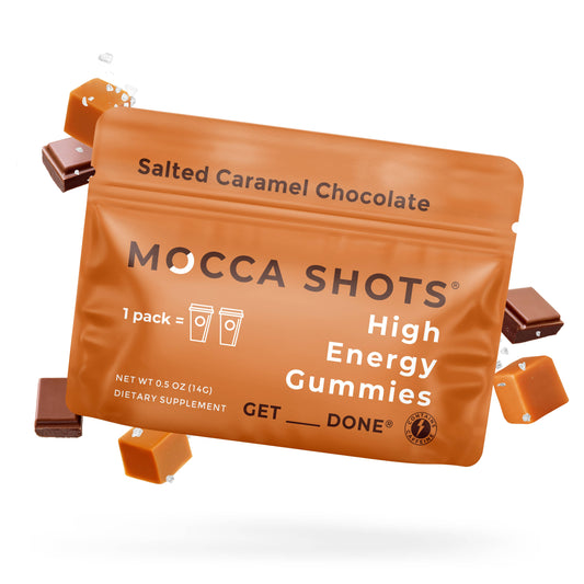 Mocca Shots Salted Caramel Chocolate Caffeine Gummy |12-Pack